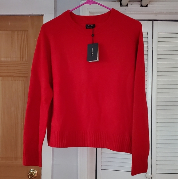 Massimo Dutti Red Wool Cashmere Sweater Size S - Picture 3 of 8